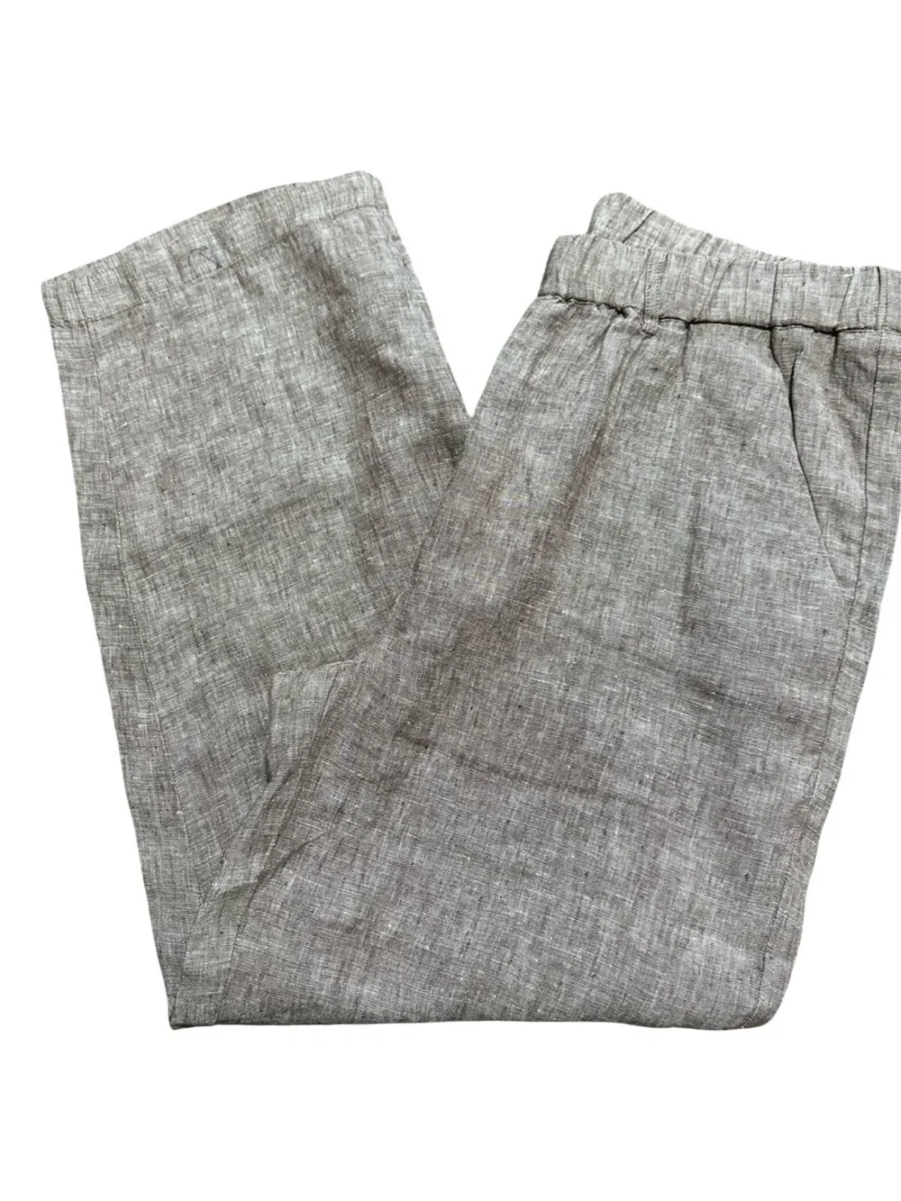 Quince NWT Women’s Size M Taupe Brown Chambray European Linen Straight Leg Pants